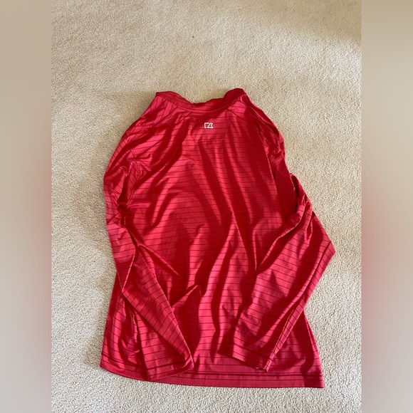 Cutter And Buck Red Striped Quarter 1/4 Zip XXL West Shore Country Club Patch - Picture 5 of 5